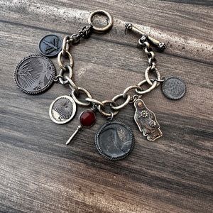 Lucky Brand Boho Charm Bracelet. Antique gold finish.
